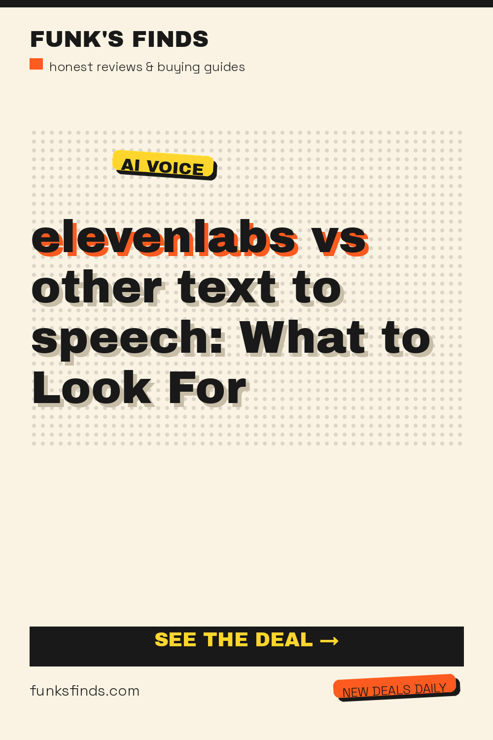 elevenlabs vs other text to speech: What to Look For — Funk's Finds buying guide
